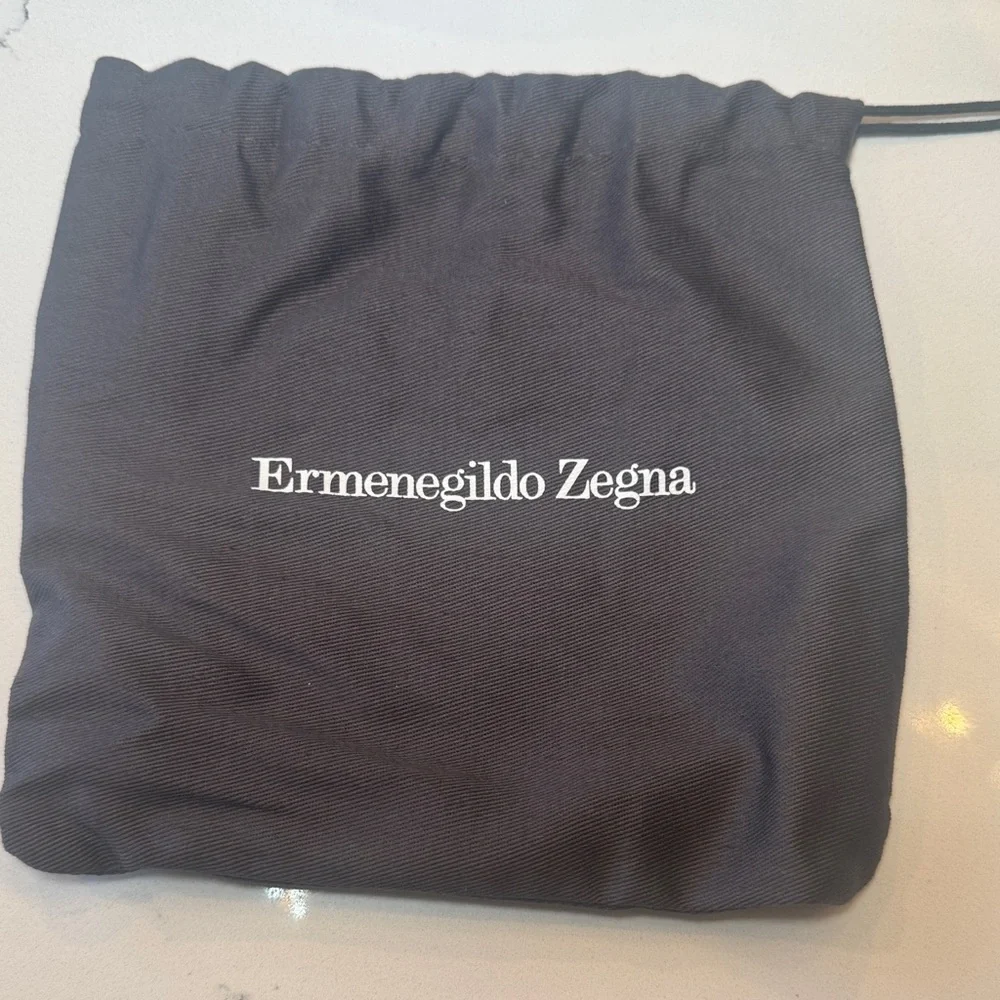 Ermenegildo Zegna Reversible Leather Belt Black & Grey Silver Buckle NWT - Picture 6 of 8